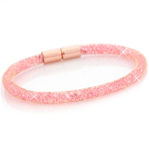 kristal armband roze dun