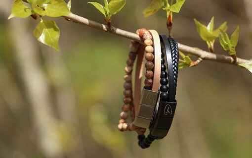Zwarte kralen heren armband - Afbeelding 7