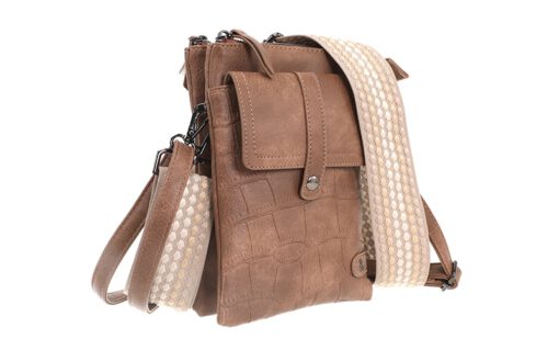 Camel telefoon-en schoudertasje Tyler - Afbeelding 3