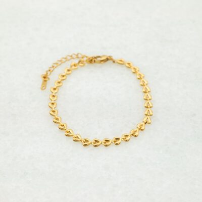 Fijne armband met hartjes goud