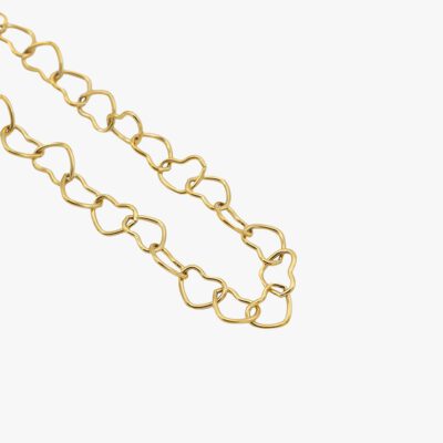 Hartjes schakel ketting goud