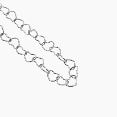 Hartjes schakel ketting zilver