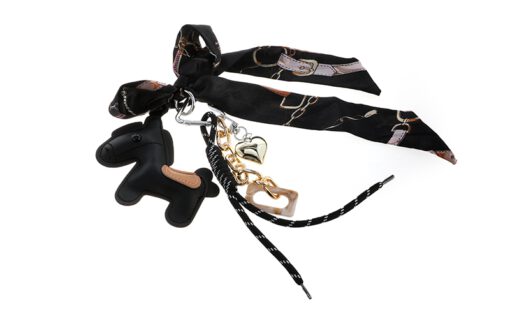 Zwarte paarden sleutelhanger/tashanger
