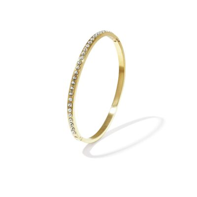 Bangle armband met rij steentjes goud
