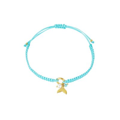 Gekleurde zeemeermin armband met trektouw blauw