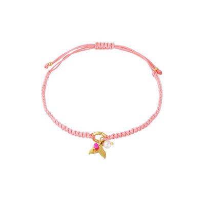 Gekleurde zeemeermin armband met trektouw roze