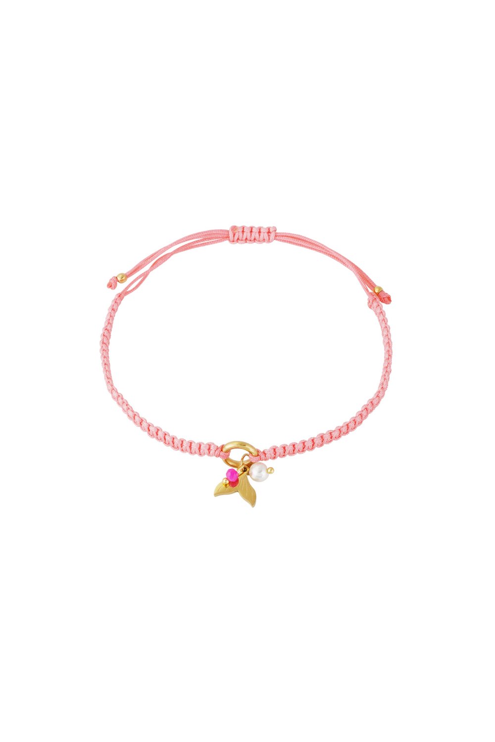 Gekleurde zeemeermin armband met trektouw roze