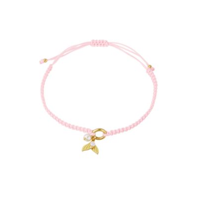 Gekleurde zeemeermin armband met trektouw licht roze