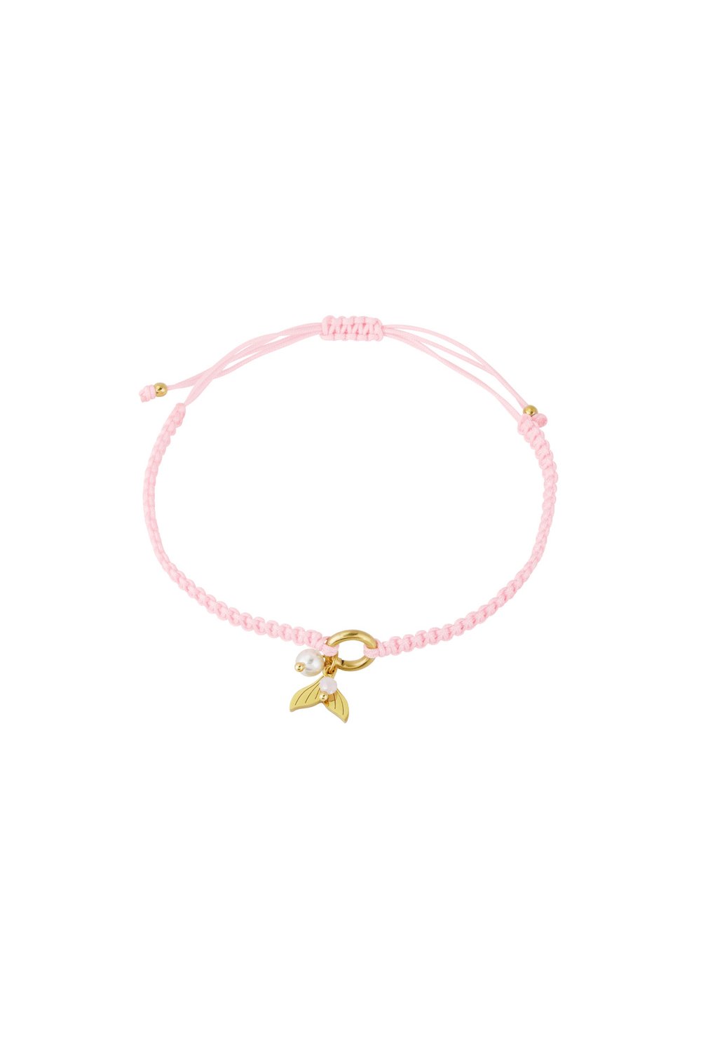 Gekleurde zeemeermin armband met trektouw licht roze