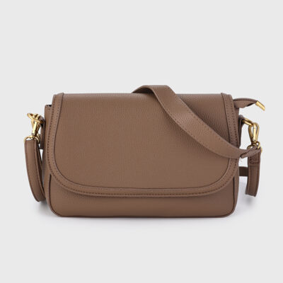 Bruine schoudertas / clutch