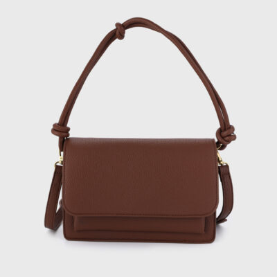 Bruine schoudertas crossbody tas met vakjes